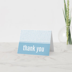 Tarjeta De Agradecimiento Geek Moda Código Binario Gracias Tarjeta, Azul