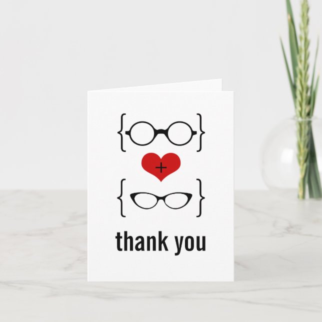 Tarjeta De Agradecimiento Geeky Glasses (Anverso)
