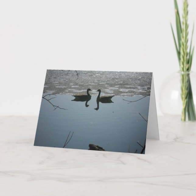 Tarjeta de agradecimiento "Geese Love" (Anverso)