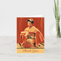 Geisha japonesa vintage en Asia roja rusa de kimon