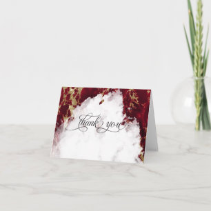 Tarjeta De Agradecimiento Gema de Acuarela Granate Rojo Rubí BarefootBride™