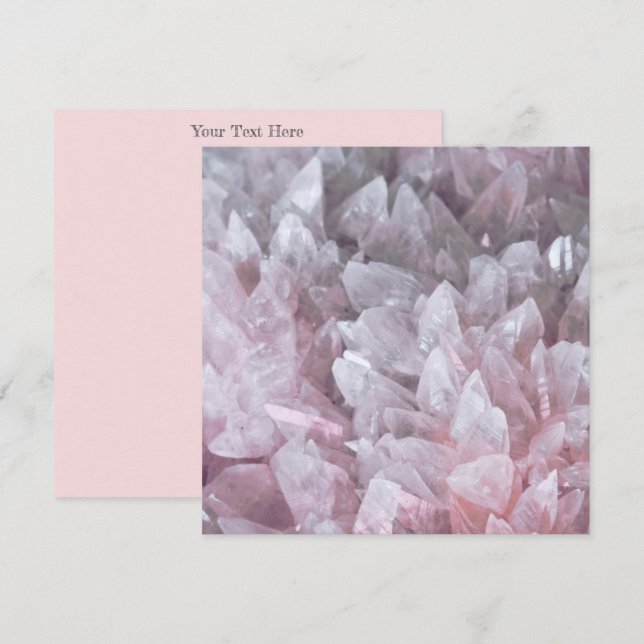 Tarjeta De Agradecimiento Gema Elegante de Cuarzo Rosa Energía del Espíritu  (Anverso / Reverso)