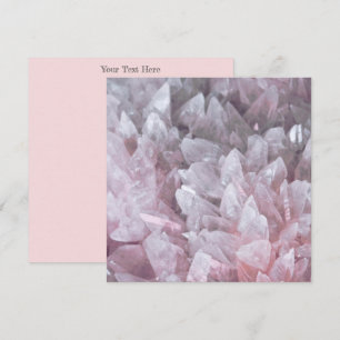 Tarjeta De Agradecimiento Gema Elegante de Cuarzo Rosa Energía del Espíritu 