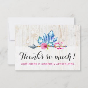 Tarjeta De Agradecimiento Gemas de cristal y flecha rusas bohemias gracias
