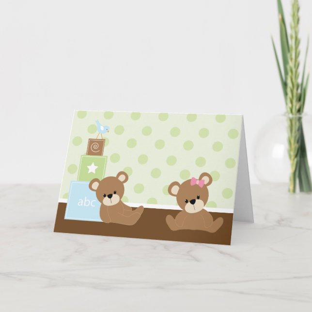 Tarjeta De Agradecimiento Gemelos (Anverso)