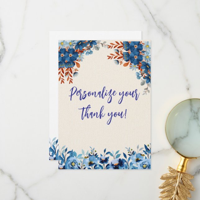 Tarjeta De Agradecimiento Gemelos en flor (Anverso/Reverso In Situ)