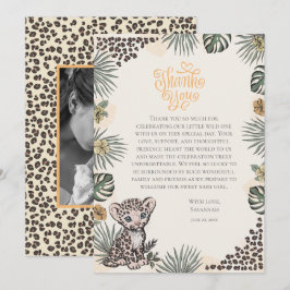 Tarjeta De Agradecimiento Gender Neutral Leopard Cub Thank You Baby Shower