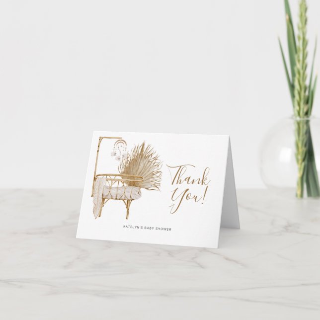 Tarjeta De Agradecimiento Género de la enfermera Boho Baby Shower Neutral (Anverso)