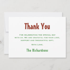 Tarjeta De Agradecimiento Género divertido Neutral Tercer cumpleaños Tres Re