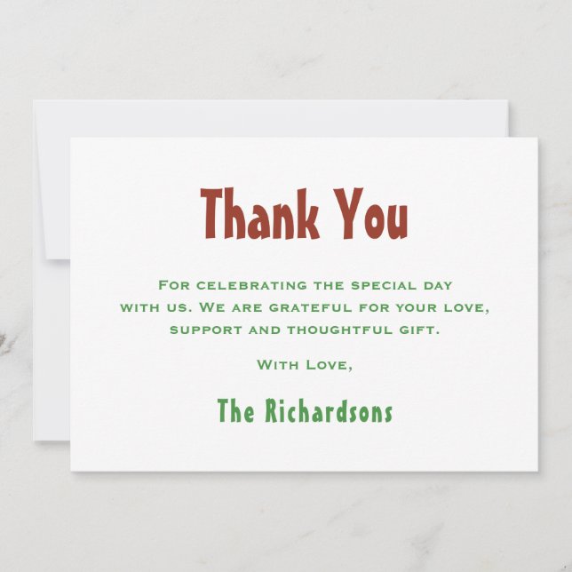 Tarjeta De Agradecimiento Género divertido Neutral Tercer cumpleaños Tres Re (Anverso)