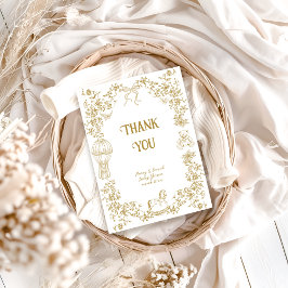 Tarjeta De Agradecimiento Género Neutral Toile Whimsical Floral Baby Shower