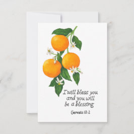 Tarjeta De Agradecimiento Génesis de fruta naranja 12:2