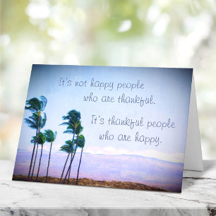 Tarjeta De Agradecimiento  Gente Agradecida Palmeras Tropicales De Hawái Fot