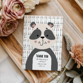 Tarjeta De Agradecimiento Gentle Panda Woodland Thank You Baby Shower