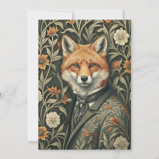 Tarjeta De Agradecimiento Gentleman Red Fox in Victorian Evening Attire