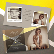 Geo Brown Criss Cross Bloques de Color Foto Gradua