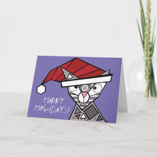 Tarjeta De Agradecimiento ¡Geo Kitty Felices Fiestas! (Anverso)
