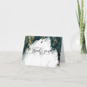 Tarjeta De Agradecimiento Geoda Acuarela Smokey Teal BarefootBride™