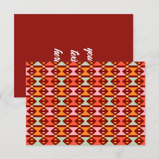 Tarjeta De Agradecimiento Geometría Moderna Boho (Anverso / Reverso)