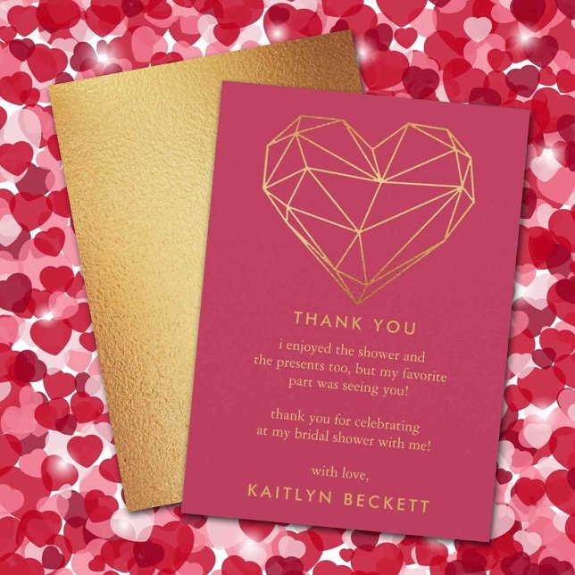 Tarjeta De Agradecimiento Geometric Heart Día de San Valentín Despedida de S (Subido por el creador)