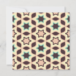 Tarjeta De Agradecimiento  Geometric pattern with star shapes in brown and t