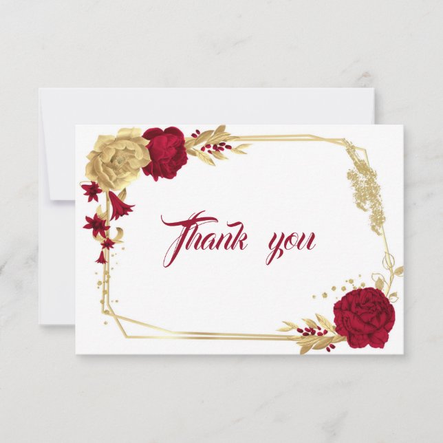 tarjeta de agradecimiento geométrica de flores dor (Anverso)