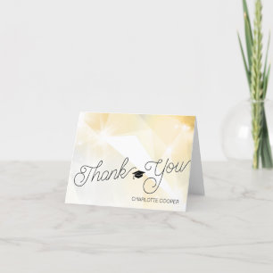 Tarjeta De Agradecimiento Geométrico Gold Gracias Personalizado