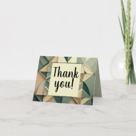 Tarjeta de agradecimiento geométrico verde