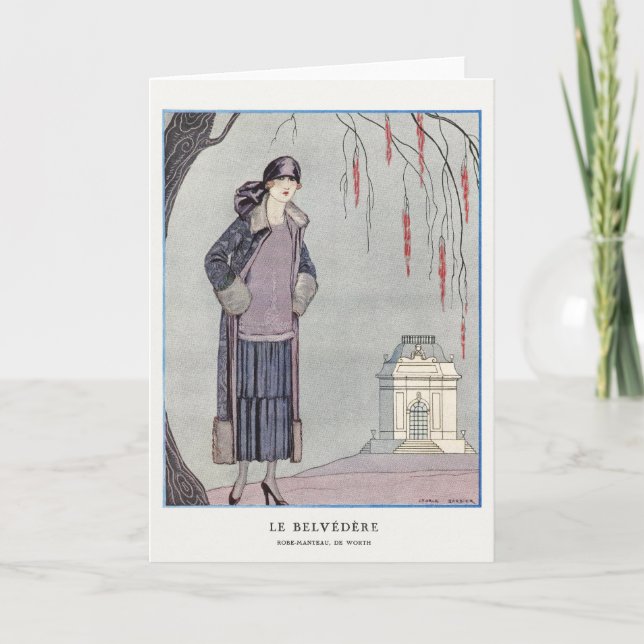 Tarjeta De Agradecimiento George Barbier, Art Deco (Anverso)