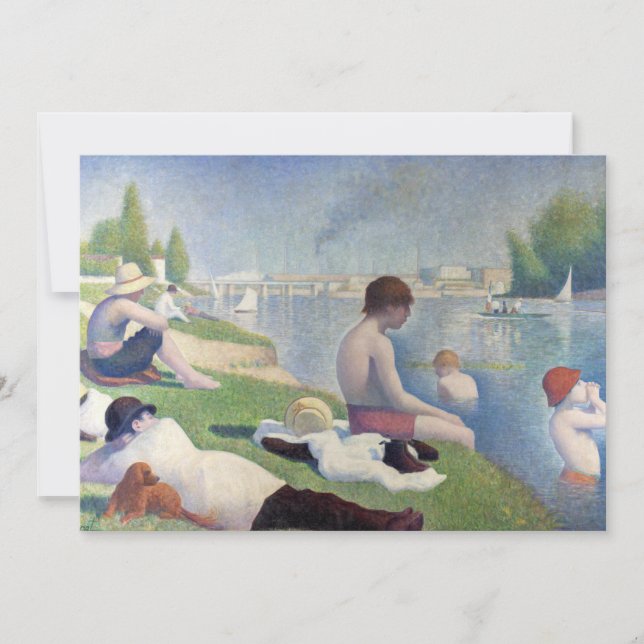 Tarjeta De Agradecimiento Georges Seurat — Bathers at Asnieres (Anverso)