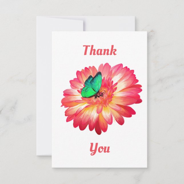 Tarjeta De Agradecimiento Gerbera Daisy Gracias Cartas (Anverso)