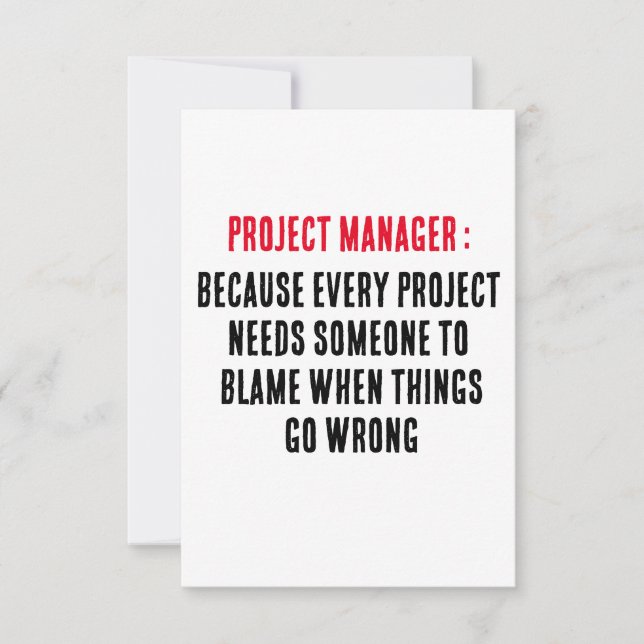 Tarjeta De Agradecimiento Gerente de Proyecto Porque todo proyecto necesita  (Anverso)