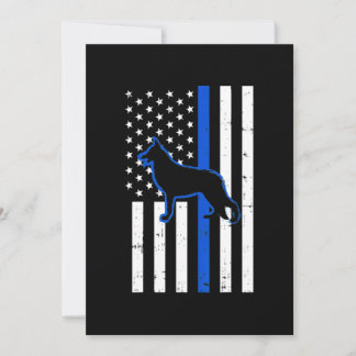 Tarjeta De Agradecimiento German Shepherd Police Dog K9 Patriotic