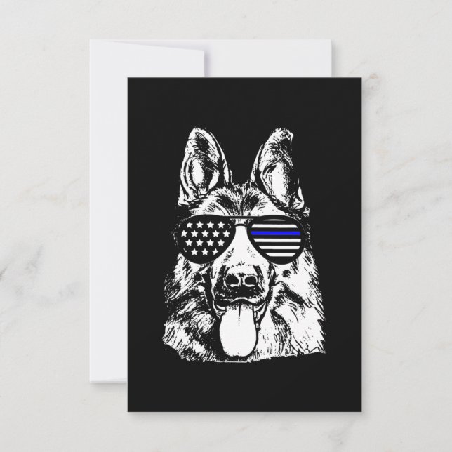 Tarjeta De Agradecimiento German Shepherd Police Officer Police Dog (Anverso)