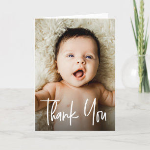 Tarjeta De Agradecimiento Gestor moderno de fotos de Baby Shower CUTE