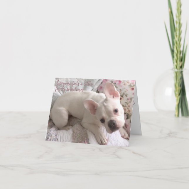 Tarjeta De Agradecimiento Get Well Card French Bulldog Floral Shabby Chic (Anverso)