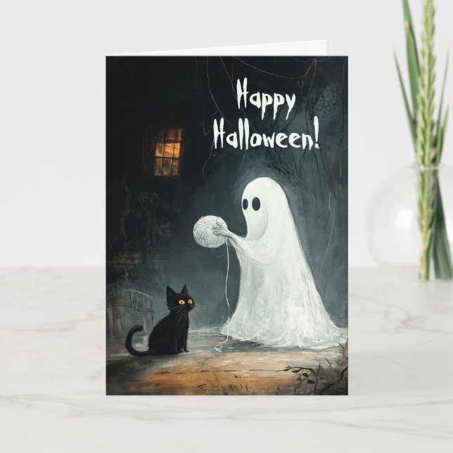 Tarjeta De Agradecimiento Ghost y Black Cat Play (Anverso)