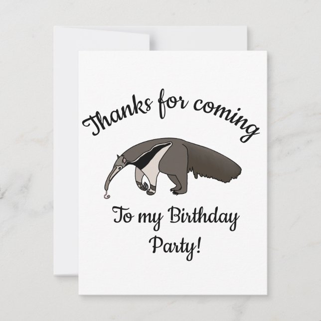 Tarjeta De Agradecimiento Giant Anteater Feliz Cumpleaños (Anverso)