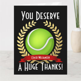 Tarjeta De Agradecimiento Gigante entrenador de tenis gracias negro