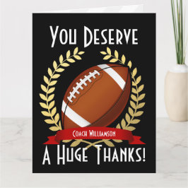 Tarjeta De Agradecimiento Gigantesco entrenador de fútbol gracias
