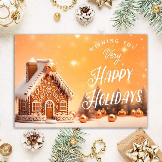 Tarjeta De Agradecimiento Gingerbread Happy Holidays Realtor Holiday Card (Subido por el creador)