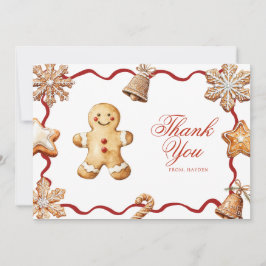 Tarjeta De Agradecimiento Gingerbread Man | Christmas Baby Shower 