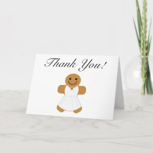 Tarjeta De Agradecimiento Gingerbread Woman in White Vress gracias