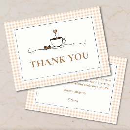 Tarjeta De Agradecimiento Gingham A Baby Is Brewing Baby Shower Thank You