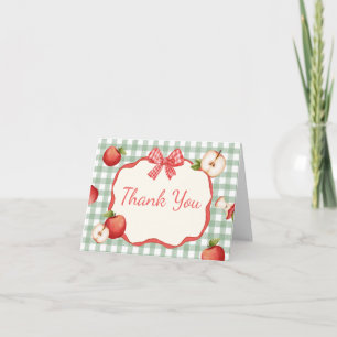 Tarjeta De Agradecimiento Gingham Apple de nuestro Ojo Baby Shower