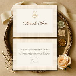 Tarjeta De Agradecimiento Gingham Baby is Brewing Coffee Baby Shower