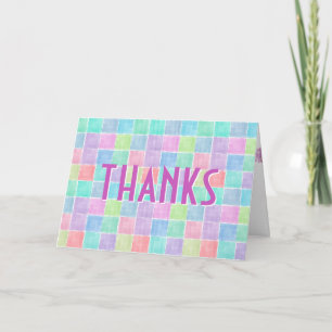 Tarjeta De Agradecimiento Gingham Patchwork Gracias