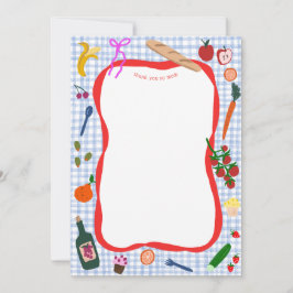 Tarjeta De Agradecimiento Gingham Picnic Moderno Cute PERSONALIZADO Bridal S