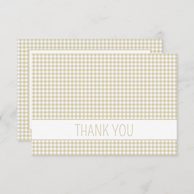 Tarjeta De Agradecimiento Gingham Plaid personalizado (Anverso / Reverso)