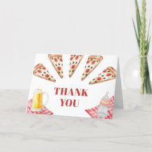 Gingham Rustic Modern Pizza Beers Baby Shower